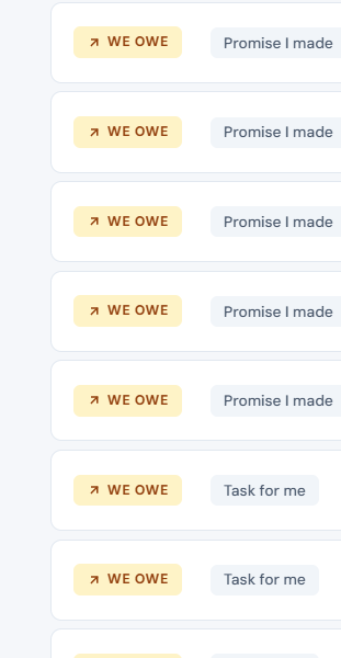 eSentinel email commitments classified as promises, tasks and obligations.